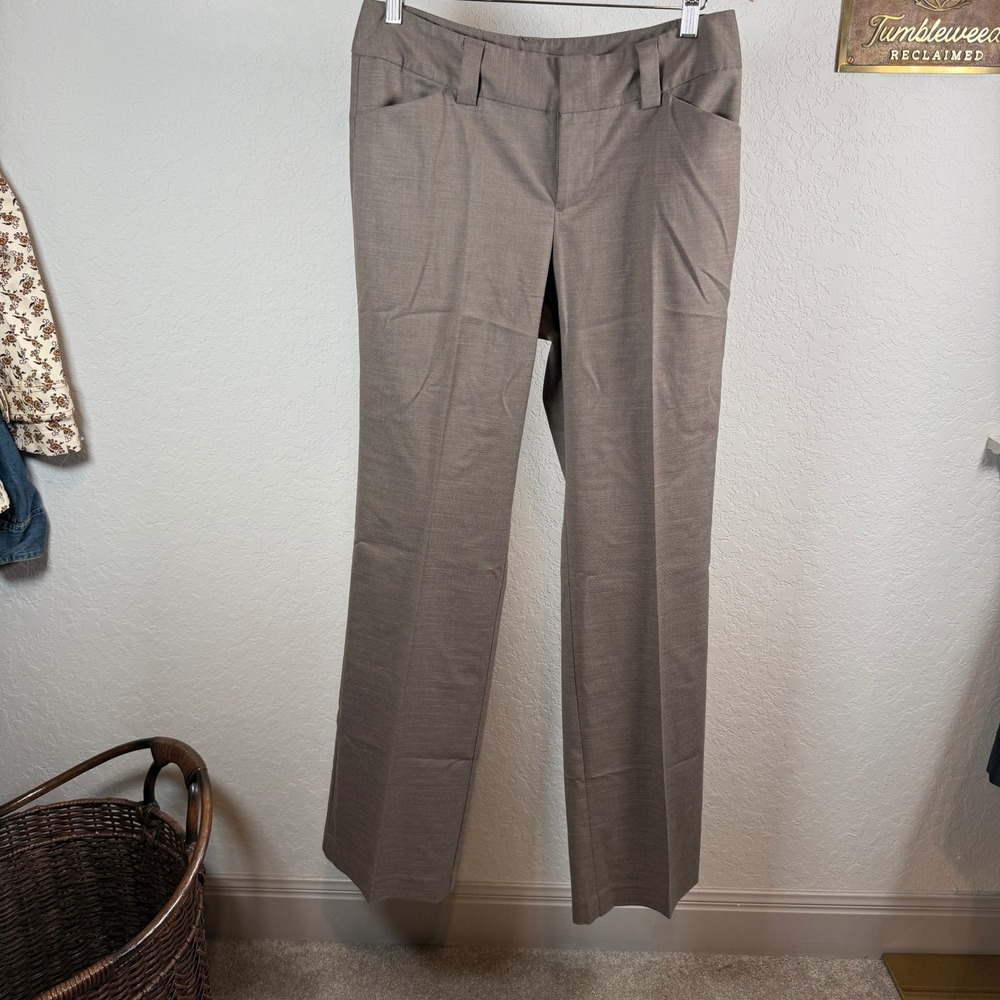Gap Curvy Fit Flared Leg Trousers‎ Taupe Brown Stretch Dress Pants Womens 10L